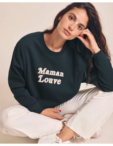 Le sweat d'allaitement Maman Louve femme en coton bio - charbon hantent personnes