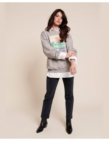 Le sweatshirt Motel amour en coton bio - gris chiné store