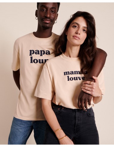 Le duo de t-shirts Papa loup x Maman louve - latte en ligne des produits 