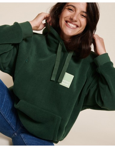 Le hoodie d'allaitement Mother nature en polaire recyclée - vert nuit soldes