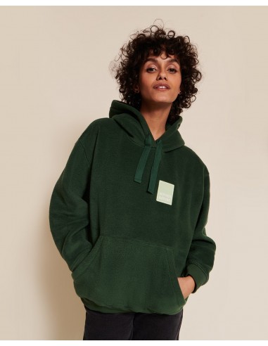 Le hoodie Mother Nature en polaire recyclée - vert nuit basket pas cher