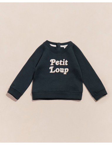 Le sweat Petit loup en coton bio - charbon votre