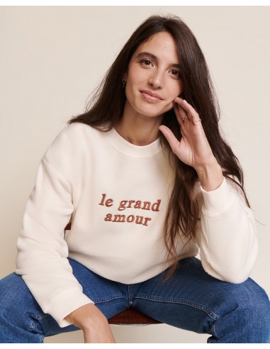 Le sweat Le grand amour femme en polaire recyclée - crème 2 - 3 jours ouvrés.